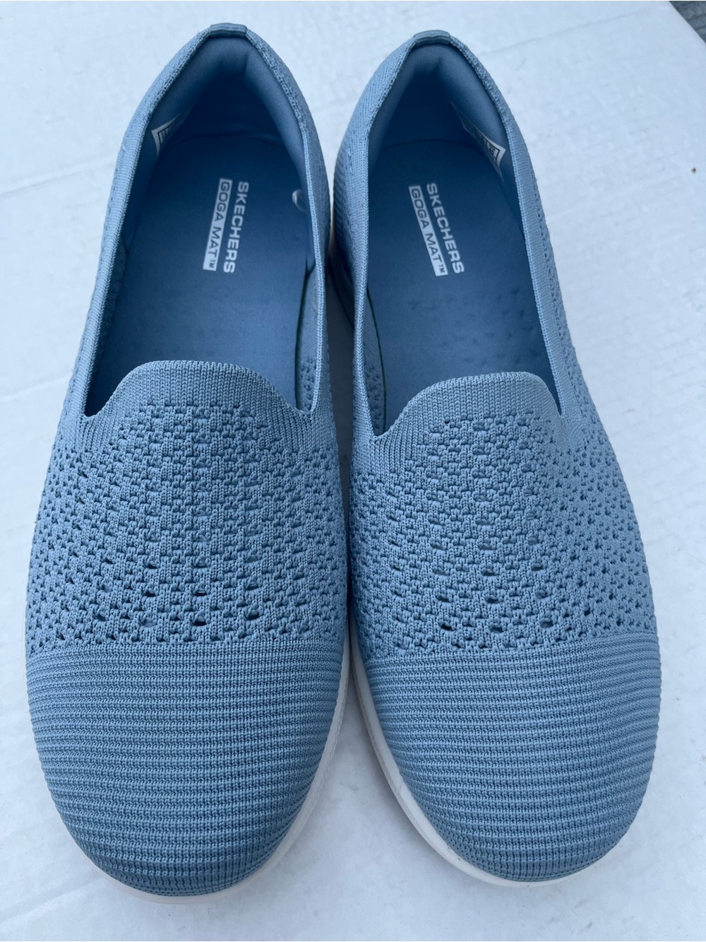 Skechers Goga-Mat Slip-On Sneakers in Blue Goga Mat Stretch Fit Size 10
